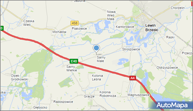 mapa Sarny Małe, Sarny Małe na mapie Targeo